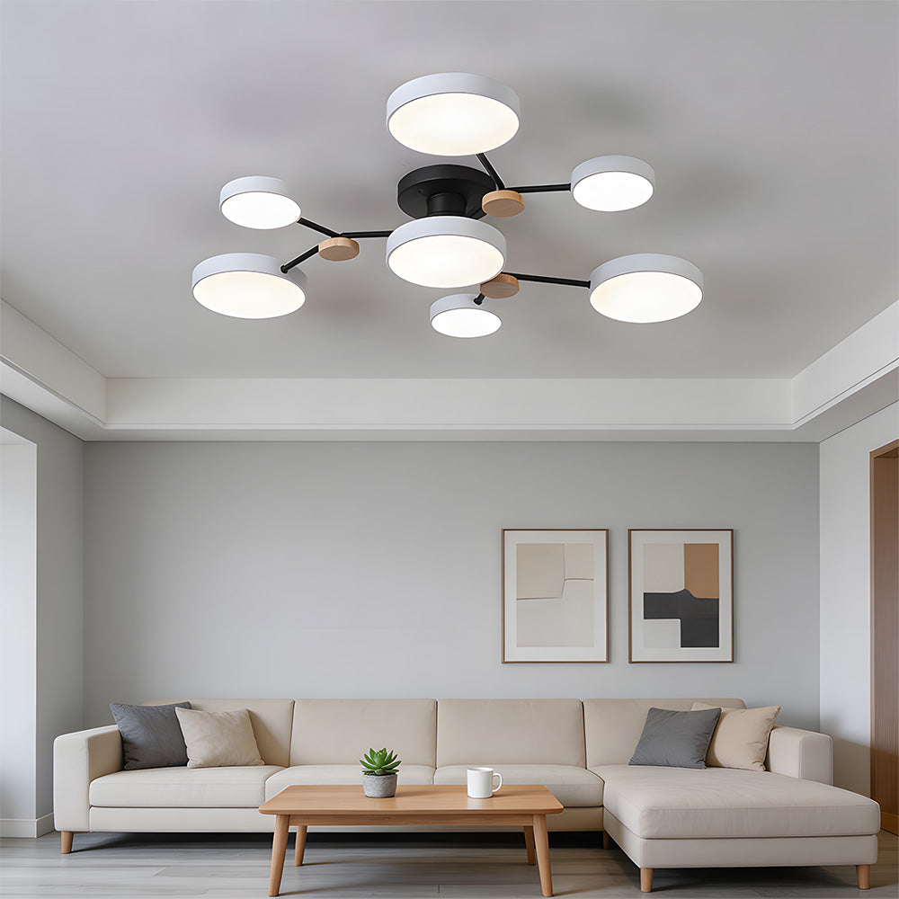 Modern Semi Flush LED Ceiling Lights for Bedroom Living Room