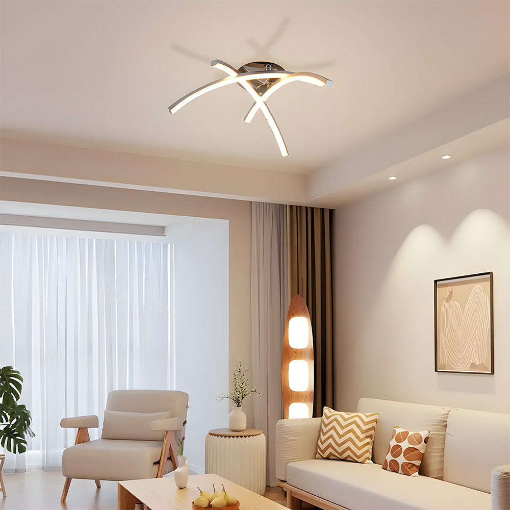 Modern Trident Arc Bedroom LED Ceiling Lights