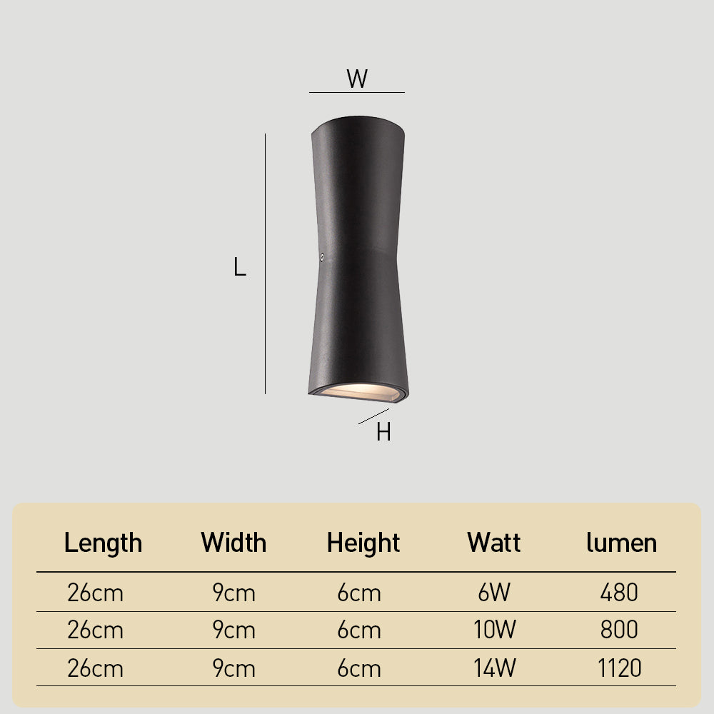 Modern Waterproof LED Outdoor Up And Down Lights