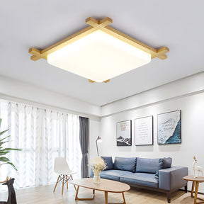 Modern Creative Wood Square LED Ceiling Lights