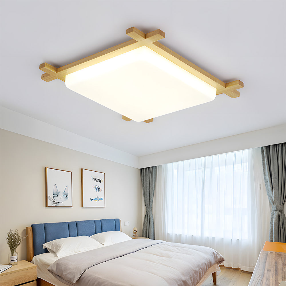 Modern Creative Wood Square LED Ceiling Lights