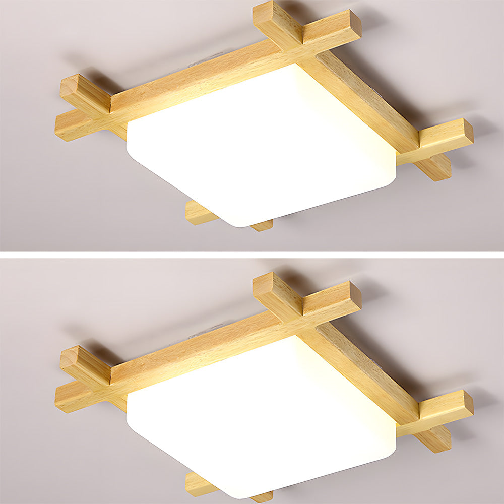 Modern Creative Wood Square LED Ceiling Lights