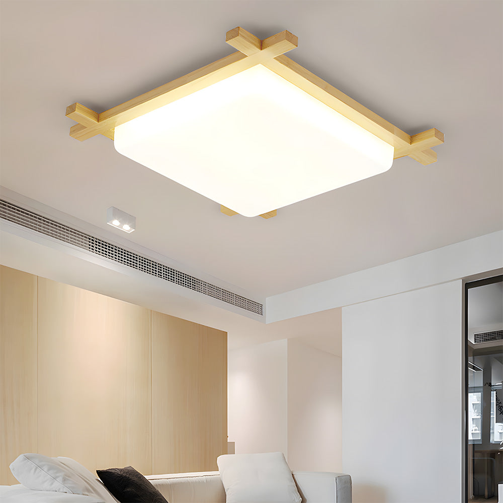 Modern Creative Wood Square LED Ceiling Lights