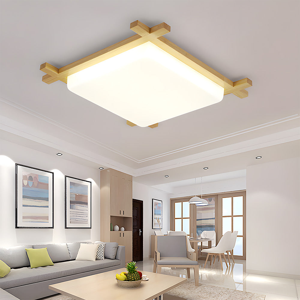 Modern Creative Wood Square LED Ceiling Lights