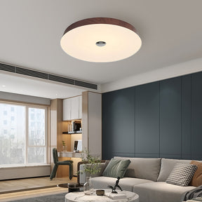 Natural Wood Grain Simple Round Bedroom LED Ceiling Lights