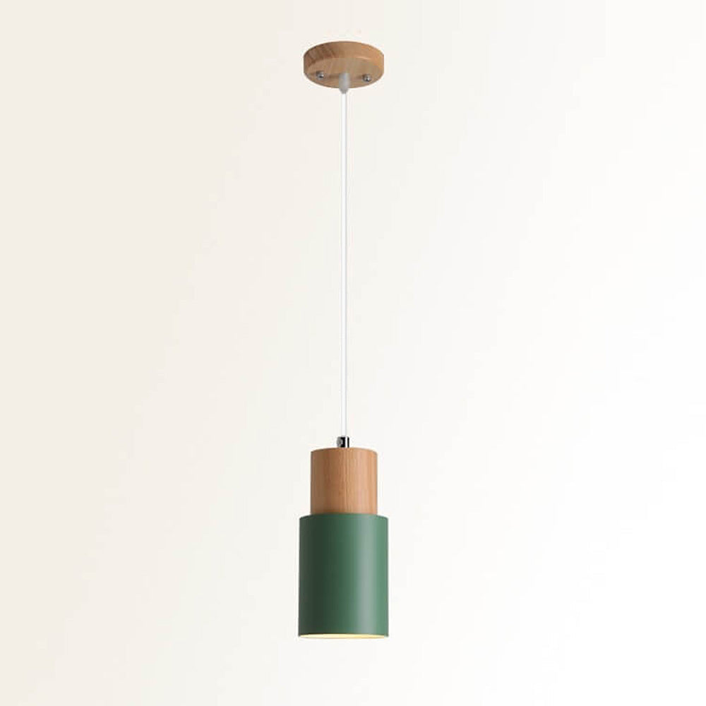 Modern Macaron Cylinder Iron Pendant Light