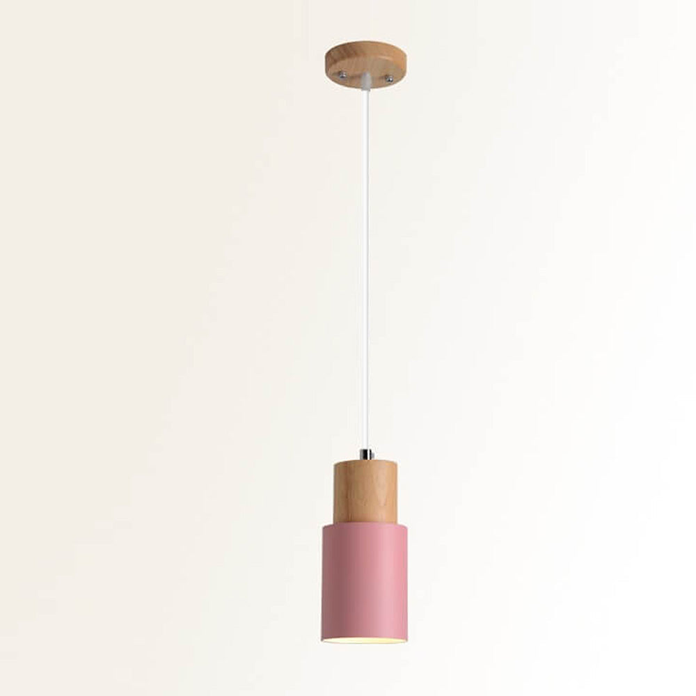 Modern Macaron Cylinder Iron Pendant Light