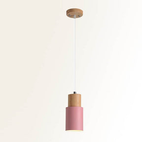 Modern Macaron Cylinder Iron Pendant Light