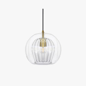 Glass globe pendant light over the island pendant lights