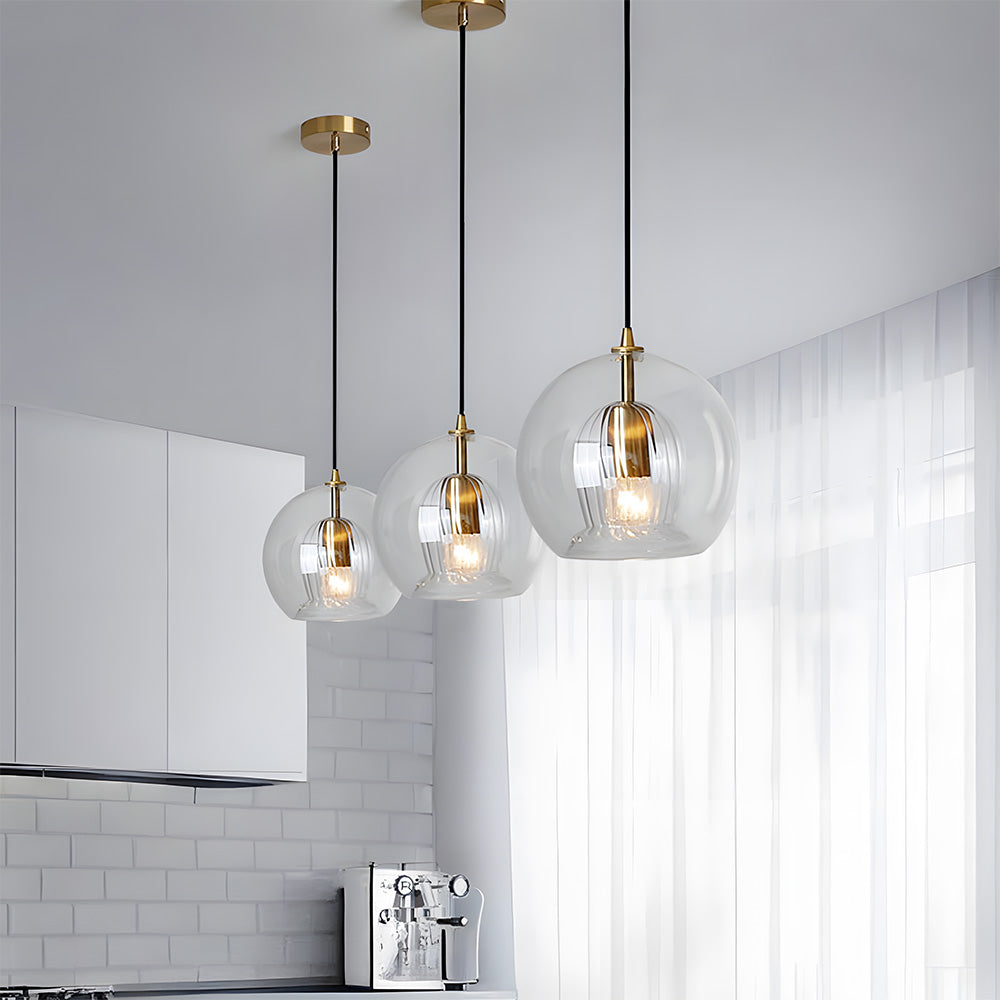 Nordic Modern Bedroom Spherical Glass Pendant Lights