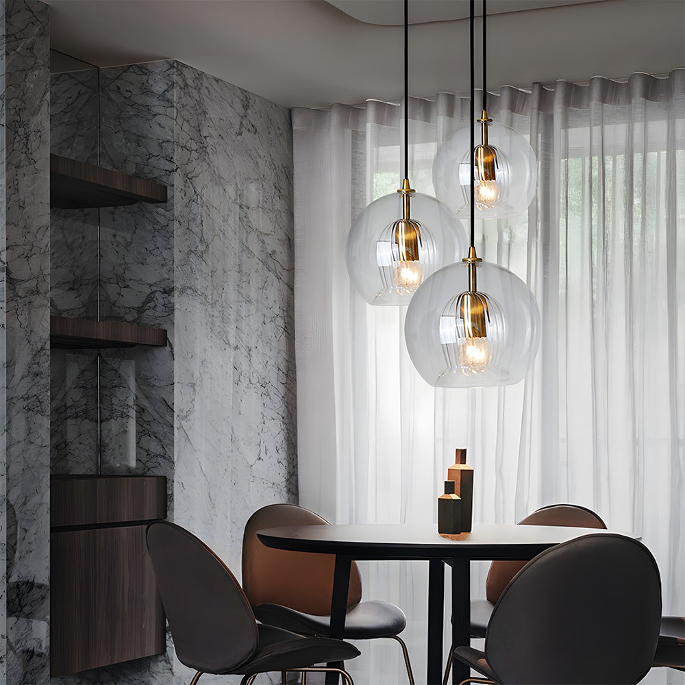 Nordic Modern Bedroom Spherical Glass Pendant Lights