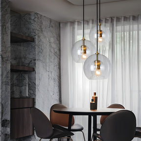 Nordic Modern Bedroom Spherical Glass Pendant Lights