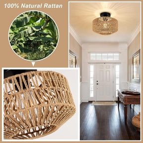 Woven Rattan Ceiling Light Fixtures