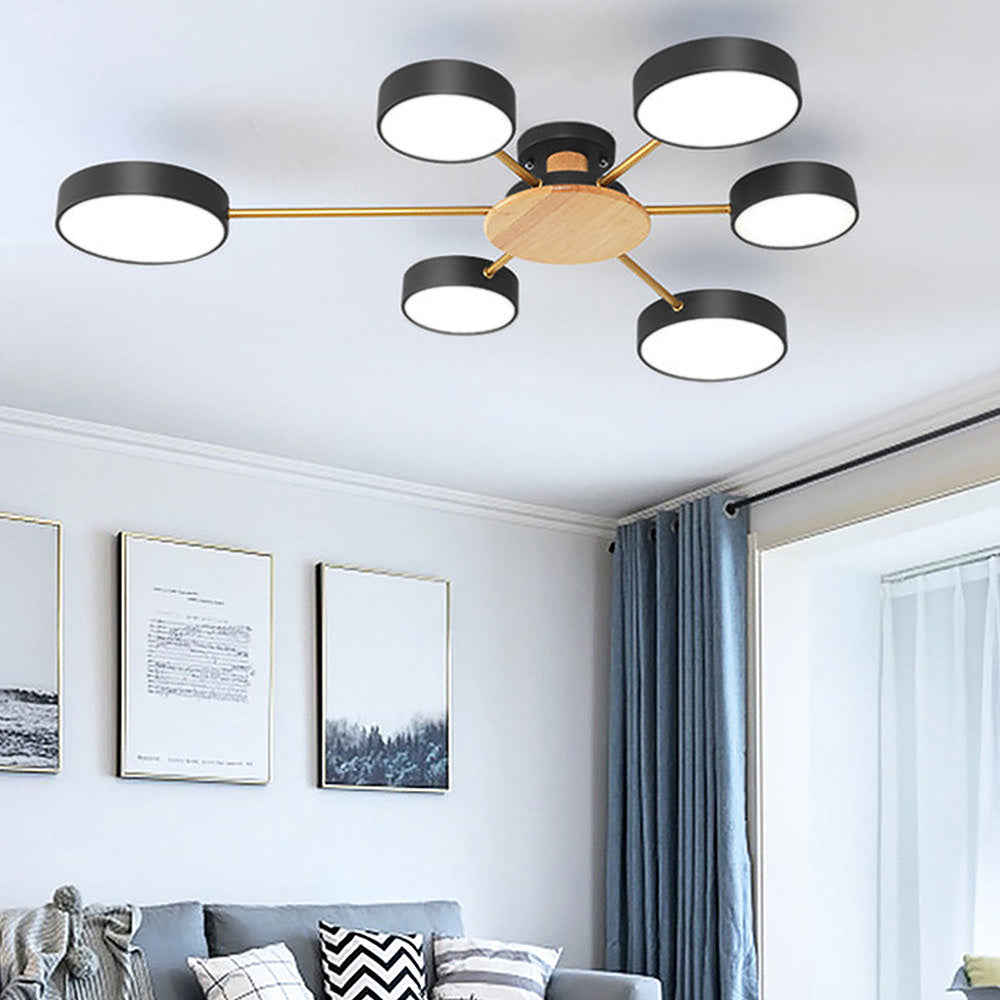 Multi Bulbs Round LED Bedroom Ceiling Light