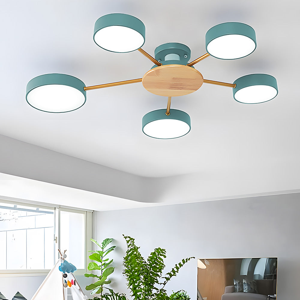 Multi Bulbs Round LED Bedroom Ceiling Light