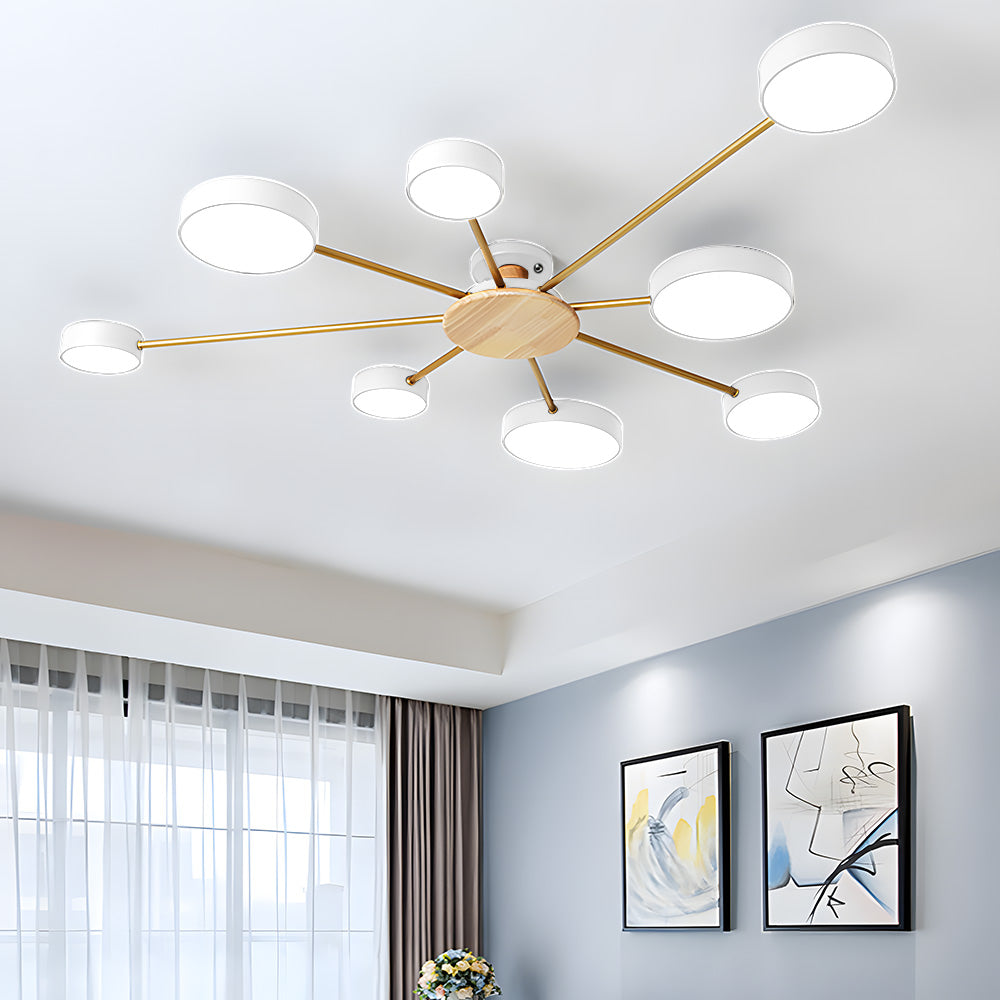 Multi Bulbs Round LED Bedroom Ceiling Light