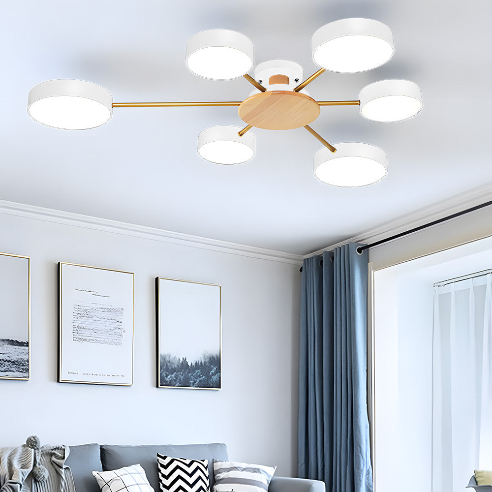 Multi Bulbs Round LED Bedroom Ceiling Light