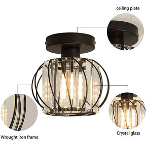 Set of 2 Black Simple Luxury Glass Hallway Ceiling Light