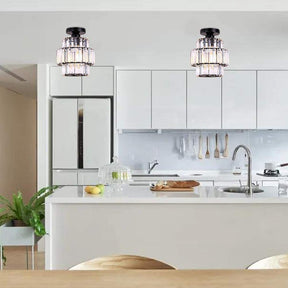 Luxury Glass Flush Mount Ceiling Light Fixture for Hallway Bedroom