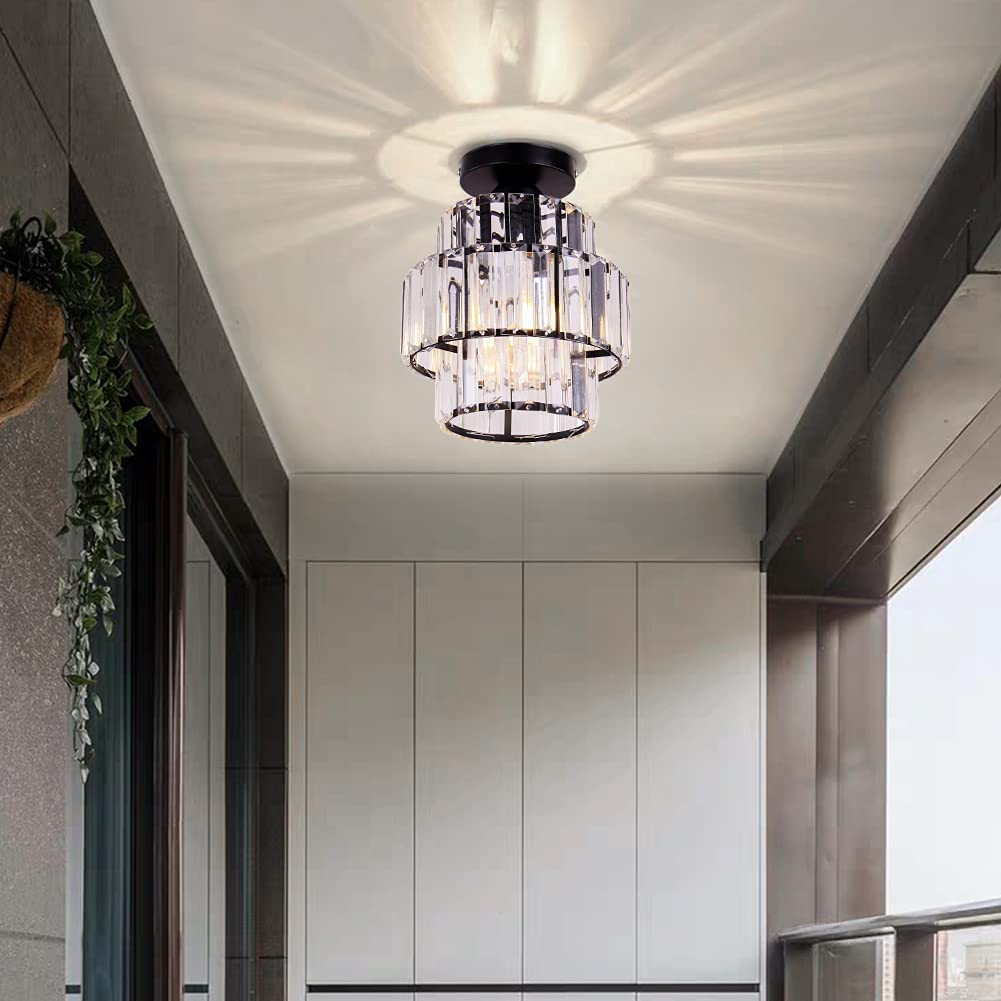 Luxury Glass Flush Mount Ceiling Light Fixture for Hallway Bedroom