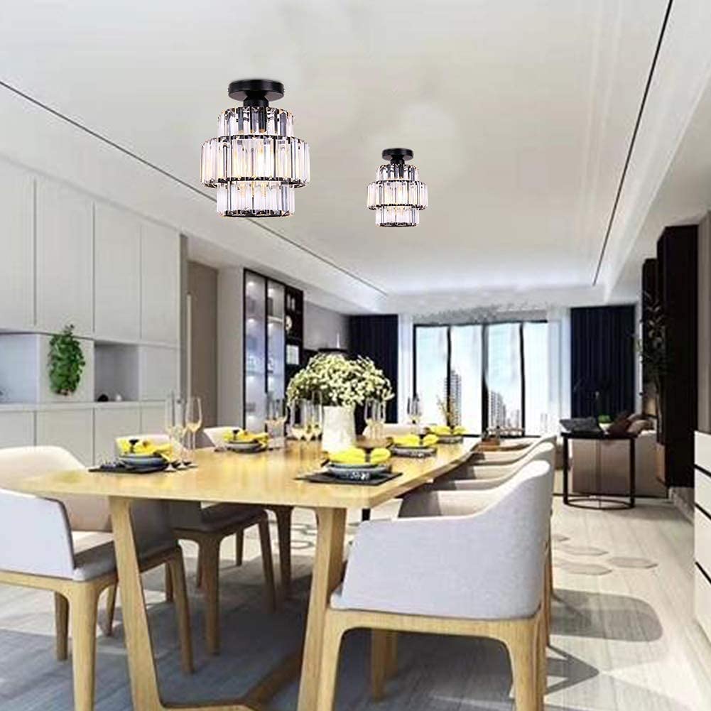 Luxury Glass Flush Mount Ceiling Light Fixture for Hallway Bedroom