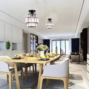 Luxury Glass Flush Mount Ceiling Light Fixture for Hallway Bedroom