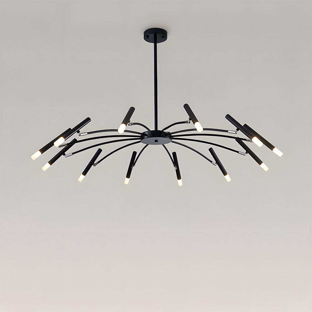 Modern Radial Multi-Light Iron Ceiling Light for Living Room