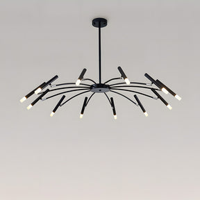 Modern Radial Multi-Light Iron Ceiling Light for Living Room