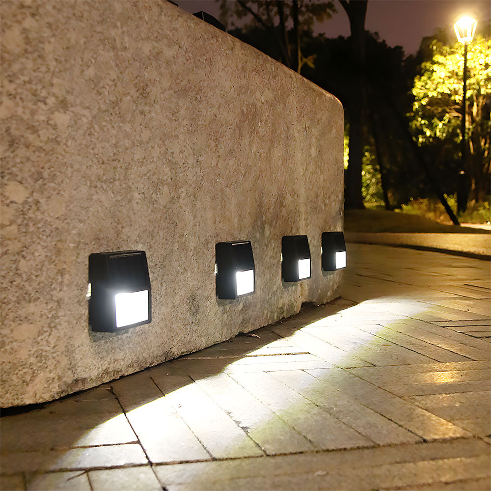 IP65 Waterproof LED Solar Outdoor Wall Lights for Step Fence Wall, Dusk-to-Dawn