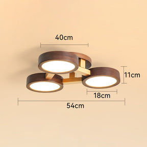 Modern Iron Wood LED Bedroom Ceiling Light