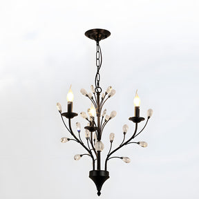 Modern Floral and Clear Glass Leaf Crystal Pendant Lights for Kitchen Island