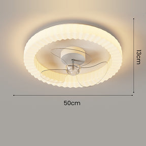 White Round Design Bedroom Ceiling Fan With LED Lighting