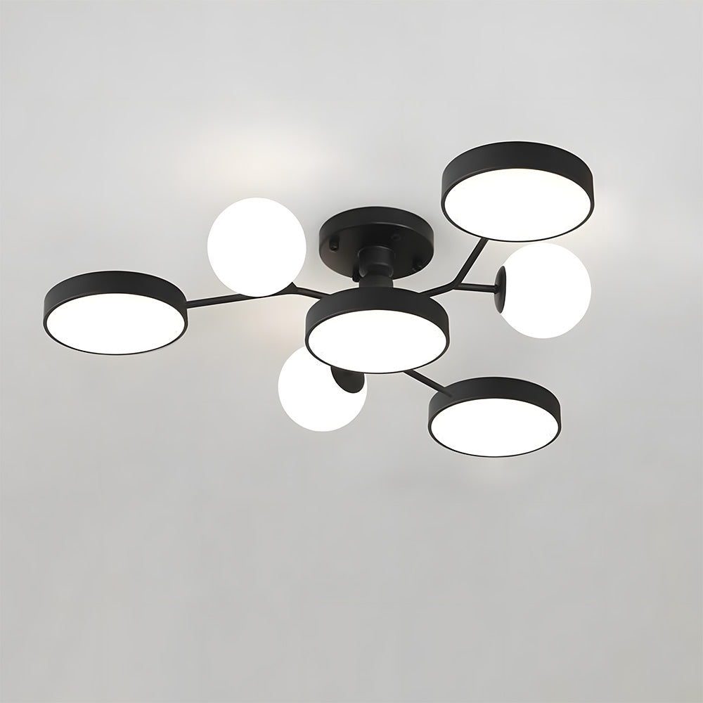 Modern Multi Arm Glass LED Flush Mount Ceiling Lights for Living Room