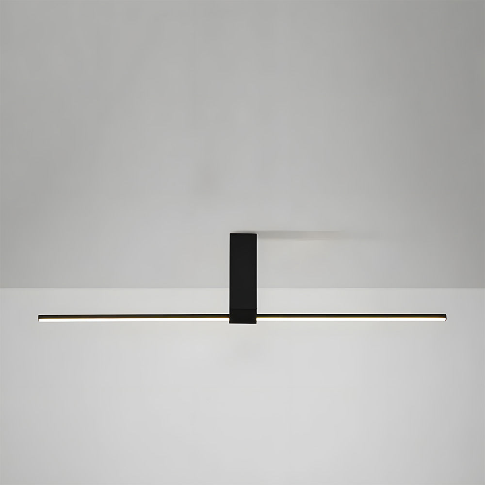 Modern Minimalist Aluminium LED Linear Semi Flush Mount Ceiling Light for Living Room Bedroom Hallway