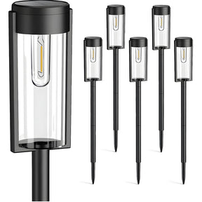 4 Pack IP65 Waterproof Solar Stake Lights, Wire-free, Rod Adjustable