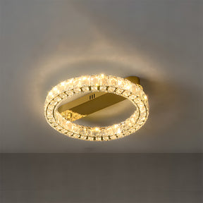 Modern Luxury K9 Crystal Ceiling Lights LED Gold Flush Mount Light Fixtures