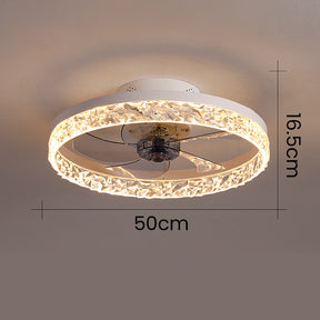 Modern Round Hardware Ceiling Fan With LED Light