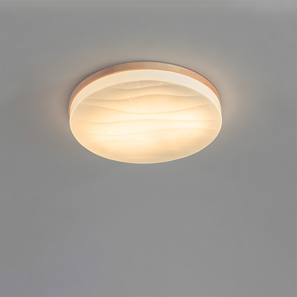 Retro Minimal Decor Wood Living Room LED Ceiling Light