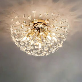 Elegant Gold Flush Mount Crystal Ceiling Lights for Living Room