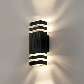 Contemporary IP65 Black Vertical Acrylic Outdoor Wall Lights for Garden Entryway