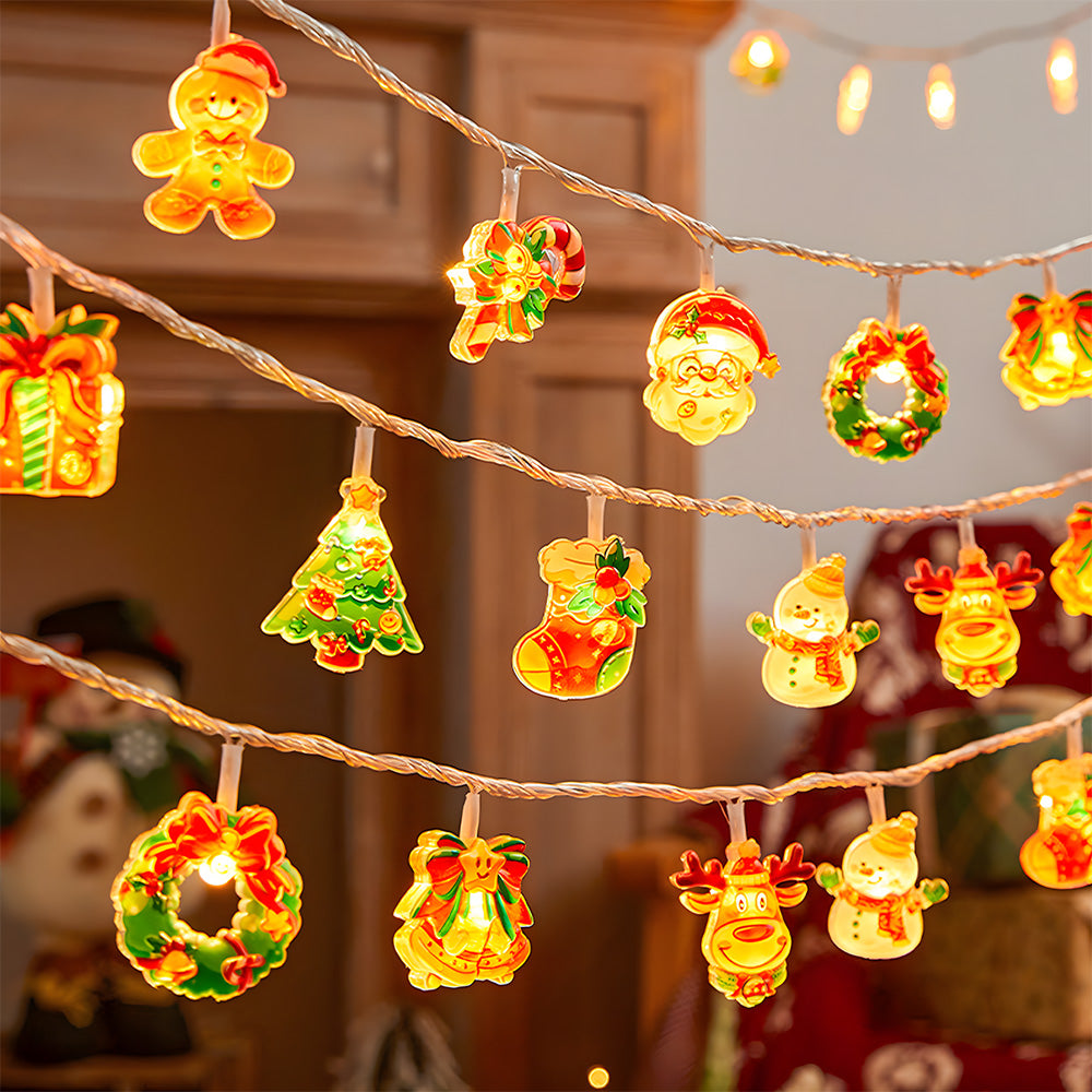 Christmas Tree Snowman Battery Powered Decorative String Lights