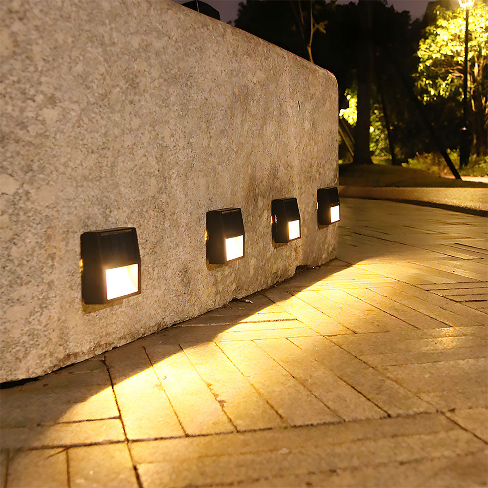 IP65 Waterproof LED Solar Outdoor Wall Lights for Step Fence Wall, Dusk-to-Dawn