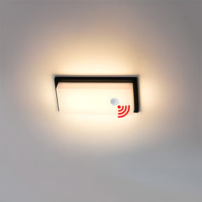 IP65 Rectangular Motion Sensor Aluminium PC Outdoor Ceiling Light for Entryway