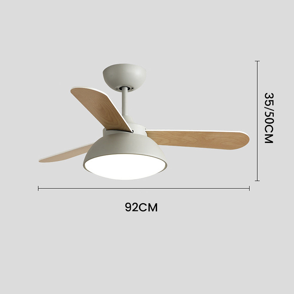 Nordic Modern Simple Flush Ceiling Fan With LED Lighting