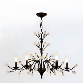Modern Floral and Clear Glass Leaf Crystal Pendant Lights for Kitchen Island