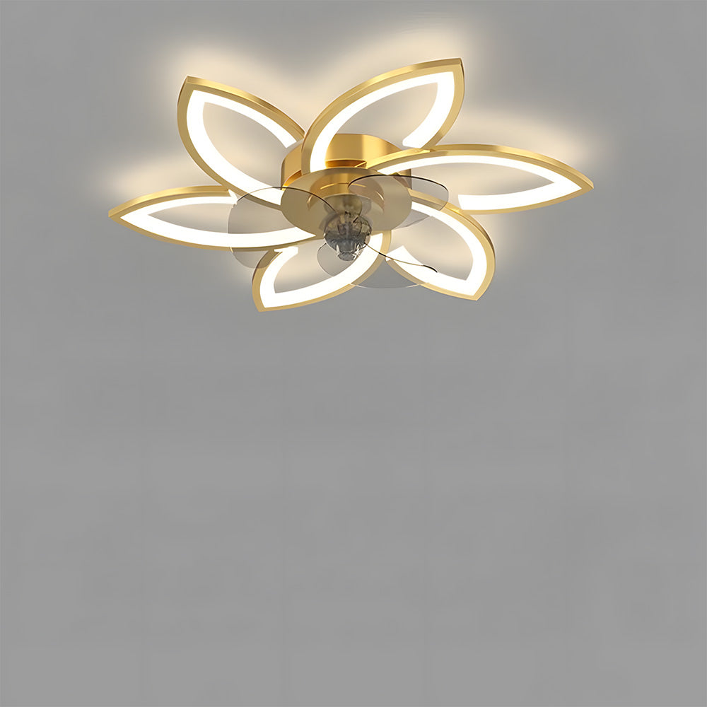 Modern Low Profile Flush Ceiling Fan with Lights, Dimmable, 6-Speed