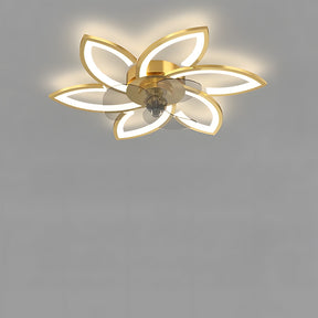 Modern Low Profile Flush Ceiling Fan with Lights, Dimmable, 6-Speed