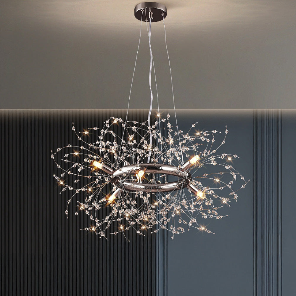 Modern Luxury Crystal Ring Chandelier for Living Room Dining Room