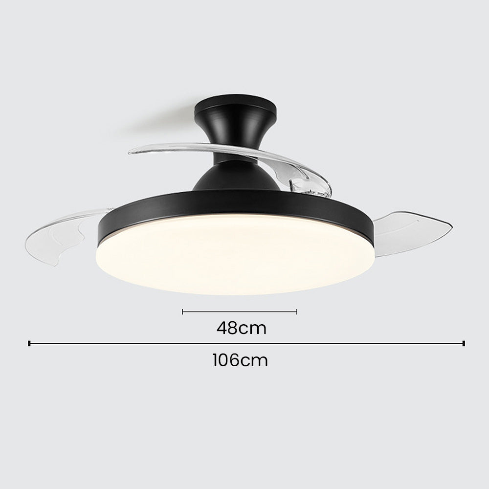 Simple Low Profile Bedroom Ceiling Fan With LED Light