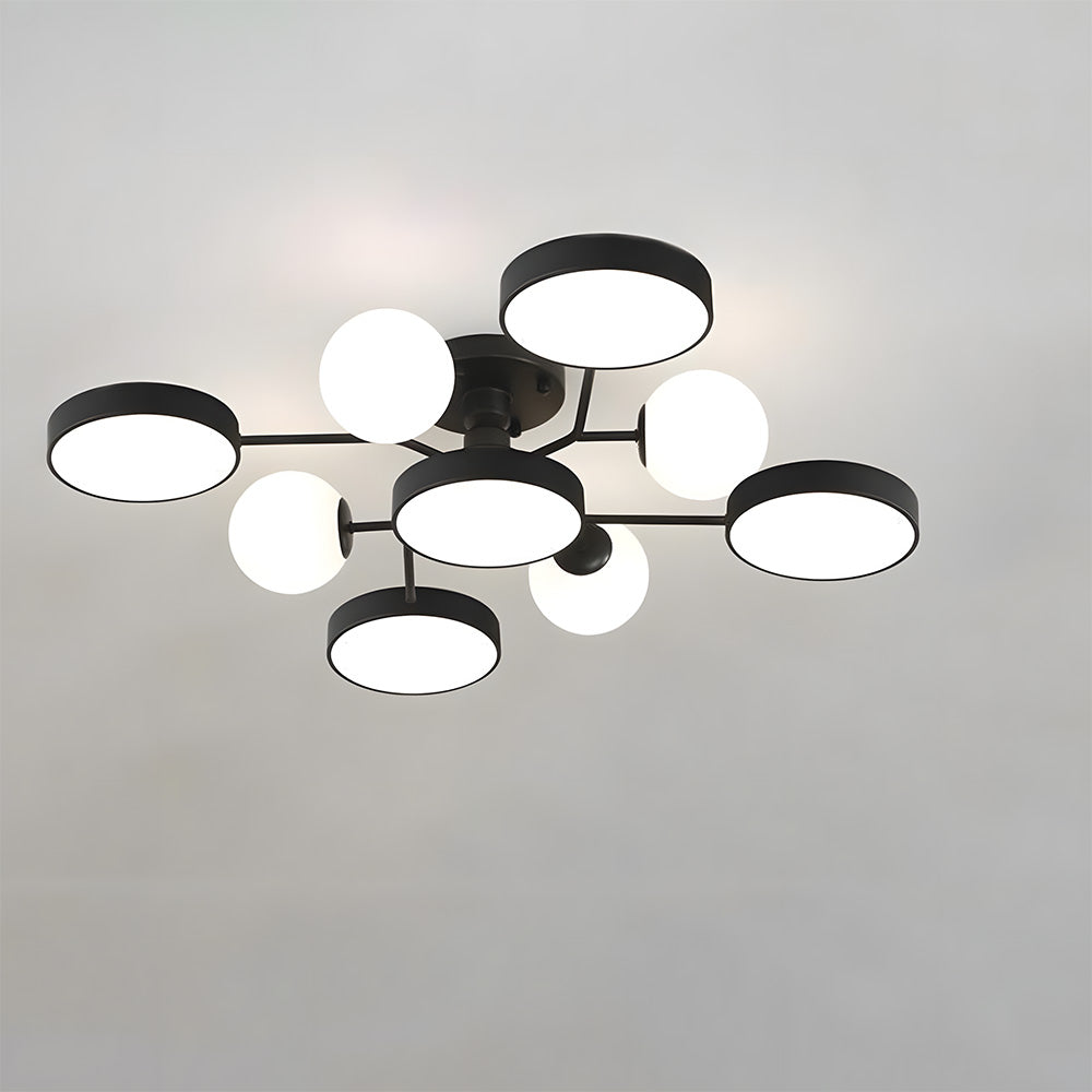 Modern Multi Arm Glass LED Flush Mount Ceiling Lights for Living Room